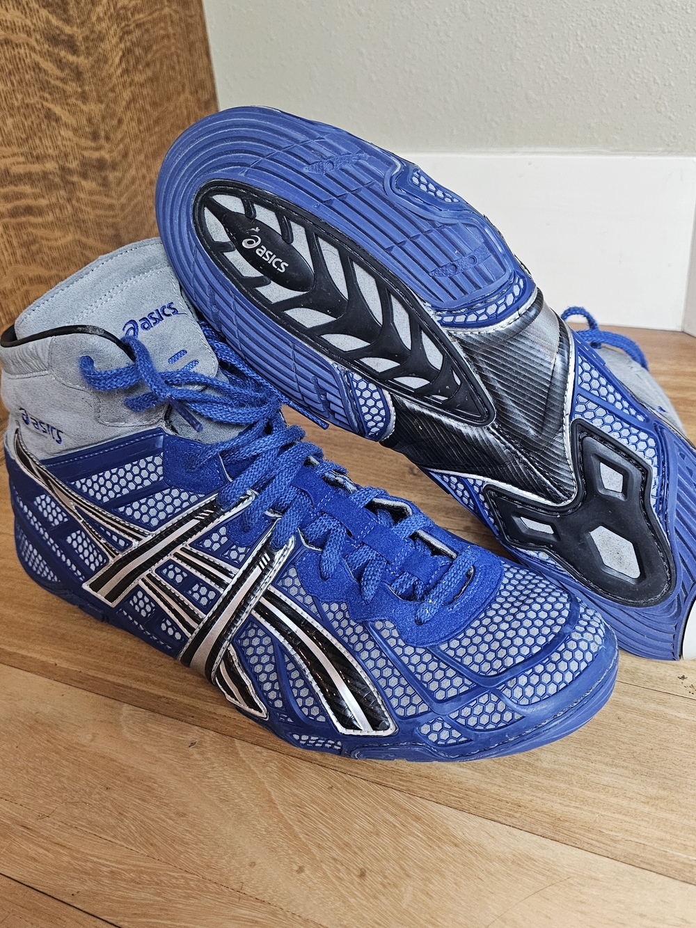 ASICS Dan Gable Ultimate Blue Wrestling Shoes Size 12